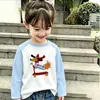 2026 Nova Camiseta Patchwork Color Block de Algodão Puro com Barra Curva para Meninas Roupa de Baixo Estilosa Doce para Bebês Top Slim Fit