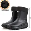Botas de Lluvia Impermeables para Hombres y Mujeres, Tobillo Corto, Caña Baja, Cubrezapatos para Senderismo al Aire Libre, Antideslizantes, Resistentes al Olor, Cálidas, Botas de Goma, Estilo Pareja