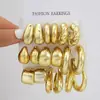 Nuevo Juego de Pendientes de Estilo Europeo y Americano con Rayas Trenzadas, Diseño Retro Geométrico, Sensación Simple y de Alta Gama, Juego de Pendientes de Botón de Nueve Piezas para Mujer