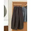 Pantalones Sueltos Drapeados de Cintura Elástica y Pierna Ancha para Mujer, Cintura Alta, Adelgazantes, Cubre Caderas, Versátiles, Estilo Casual Holgazán, Pantalones Globo
