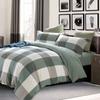 Algodón lavado tela de funda de almohada de cuatro piezas verano fino textiles para el hogar ropa de cama algodón a cuadros origen al por mayor
