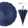 Paraguas Automático de Mango Largo con Cubierta Impermeable Creativa de 16 Varillas, Paraguas Recto Fresco Estilo Japonés Monocromático Unisex, Personalización al por Mayor