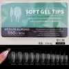 Uñas Manicura Caja Blanca Populares Ultra Delgadas Sin Rastro Mate Largas Forma Gota de Agua Almendra Uñas Libres para Grabado 550 Piezas/Caja