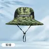 Chapéu de Pescador Personalizado de Verão com Proteção Solar, Chapéu de Pesca para Lazer ao Ar Livre, Chapéu de Sol de Viagem com Aba Larga, Chapéu de Pescador Gorro Camuflado