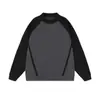 Sudadera de cuello redondo con bloques de color bordada de alta gama para hombre estilo europeo, nueva tendencia 2026, top de manga larga a rayas de lujo ligero para otoño