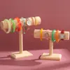 Estante de Joyería de Madera Maciza de una Sola Capa Color de Tronco Estante Extraíble para Pulseras Exhibidor de Almacenamiento para Pulseras y Relojes Mostrador de Puesto