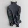 Suéter de Punto para Mujer 100% Cachemir Puro Cuello Alto Holgado Casual Simple Versátil Otoño e Invierno Estilo Nuevo Capa Base