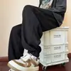 Calça de moletom em veludo cotelê para homens, estilo primavera e outono, corte solto, versátil, calça casual patchwork, calça jogger masculina