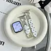 Correa de Cuero para Apple Watch con Gato Kt Incrustado de Diamantes Adecuada para Apple Watch S12 Correa de Reloj Iwatch109Se Pulsera Femenina