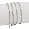 Corrente Retangular Achatada em Formato de O de Aço Inoxidável Pulseira Colar de Joias Acessórios para Roupas DIY Feita à Mão Atacado Transfronteiriço