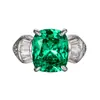 Anillo de Inlay de Cobre Directo de Fábrica Piedra de Color Peridoto Zircón Corte Rosa Moderno Versátil Nicho Estilo Femenino En Stock Al Por Mayor