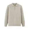 Suéter de Malha Trançada com Gola Reversível Estilo Old Money para Homens, Alta Qualidade, Tamanho Plus, Suéter Casual para Homens 13547