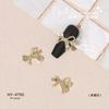 Acessórios de Nail Art de Nova Liga para Celebridades da Internet, Laço Metálico Prata, Guirlanda Totalmente de Diamante Super Brilhante, Strass 3D de Urso para Nail Art