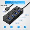 Divisor USB 3.0 de Siete Botones con Interruptor Diamante Transfronterizo, Expansor USB Multipuerto, USB Hub de Transmisión de Alta Velocidad