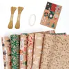 Suministro Transfronterizo de Papel de Regalo Navideño, Papá Noel, Copos de Nieve, Cascabeles, Fruta de la Paz, Flores, Papel de Regalo