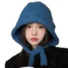 Gorro Pasamontañas para Mujer, Gorro de Punto Cálido para Otoño e Invierno, Circunferencia de Cabeza Grande, Hace que la Cara Parezca Más Pequeña, Gorro de Lana a Prueba de Frío para Viajes