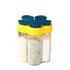 Caja de Condimentos de Cocina Cinco en Uno Botella de Condimentos Salero Condimento MSG Caja de Condimentos Hogareña Multicolores Opcionales Olla para Condimentos