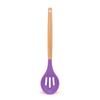 Cuchara con mango de madera, colador de silicona de haya, utensilios de cocina antiadherentes, cuchara para mezclar sopa, cuchara, colador doméstico