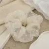 Diadema scrunchie de malla grande con lunares, estilo súper de hada, para mujer, lujo ligero, alta gama, accesorio para el cabello de estilo casual