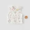 Ropa para Bebé Anyang Chaleco para Bebé Estilo Primavera y Otoño Cuello de Encaje Chaleco sin Mangas Estilo Mori para Niños Pequeños Cárdigan Chaleco de Algodón Puro