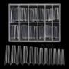 Manicure Cor Transparente Adesivo de Unha Sem Marcas Extensão de Unha Arco C Completo Trapezoidal Adesivo de Unha Ferramenta de Manicure