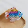 Clip de Pinza Transparente con Purpurina Descompresión Descompresión Lindo Snapper Pinza para el Cabello Quemado Pez Pequeño Niña de Dibujos Animados Tocado Pinza de Agarre