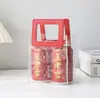 Bolsa de Tote de PVC Pequeña Margarita Bolsa para Dulces de Boda Bolsa de Regalo Cuadrada Bolsa de Embalaje Bolsa de Plástico de Mano