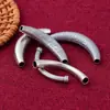 Plata de Ley S925 Sin Acero Brillante Golpeado Cepillado Codo Tendencia Nacional Étnico Viejo Hecho a Mano Plata Pulsera DIY Accesorios