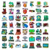 Compra Directa Transfronteriza de 50 Pegatinas de Código de Programación Pixelado, Pegatinas DIY de Elementos de Computadora Estilo Geek, Materiales para Diario de Comercio Electrónico