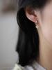 Pendientes de plata de ley S925 chapados en oro con microincrustaciones de flor cruzada de diamante, exquisitos, pequeños y elegantes, con hebilla para la oreja, pendientes japoneses y coreanos.