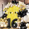 Paquete de Banderín de Globo Digital Negro Dorado Nuevo de 32 pulgadas para Fiesta de Aniversario Cumpleaños Decoración Globo