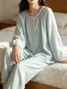 Nuevo Conjunto de Ropa de Casa Floral de Encaje Suave Otoño/Invierno para Mujer 197 Cárdigan Dulce Manga Larga Pantalón Largo Pijama de Cárdigan