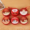 Bolsa de monedas de hojalata cuadrada para Navidad, mini organizador de monedas con cremallera, para auriculares, cable de datos, caja de almacenamiento navideña
