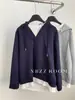 Otoño e Invierno 2024/Suéteres con Capucha de Combinación de Colores de Moda para Mujer, Estilo Coreano, Holgado, Versátil, Rejuvenecedor, Casual, Top de Moda