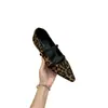 Zapatos Mary Jane Retro Estilo Coreano con Estampado de Leopardo y Punta Fina para Mujer, Modelo Nuevo con Correa Única, Versátiles y Elegantes, Zapatos de Suela Plana de Altura Incrementada