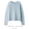 Suéter de Cachemira 100% Cachemira Pura Idea Yarn Suéter Otoño e Invierno para Mujer Cuello Redondo Holgado Jersey Delgado