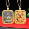 Colgante de Caja Gawu Wuye Thangka de Dragón Dorado Pintado a Mano Doble Cara Atracción Turística Cultural y Creativo Colgante de Buda
