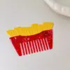 Novo Pente Flor Tulipa em Formato de Animal, Criativo e Divertido, Pente de Maquiagem de Acetato Vegetal de Alta Qualidade, Pente Portátil para Penteado