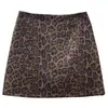 Mini Saia Animal Print Leopardo Marrom Mais Vendida Saia Bodycon Saia Evasê Feminina 26 Nova Outono Petite Cintura Alta Saia Média Temperamento
