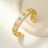 Pulseira Aberta Nacional Tendência Herança Gotejamento de Óleo Filigrana Vazada Nova Cravejada com Diamantes para Mulheres, Versátil, Luxo Leve, Sensação de Alto Padrão, Nicho, Estilo Doce