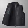 Chaleco Outdoor para Hombre de Doble Cara con Forro de Polar, Otoño/Invierno, Cuello Alto, Impermeable, Resistente al Desgaste, Multibolsillos, Chaleco de Fotografía