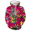 Comercio Exterior Transfronterizo Otoño Nuevo Flor Grande Noreste Impresión Digital 3D Suéter de Manga Larga Sudadera con Capucha Casual para Hombre Chaqueta