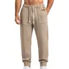 Pantalones Casuales para Hombre Europeos y Americanos Otoño e Invierno Peso Pesado Color Sólido Jacquard Ropa Deportiva Sencilla Versátil Holgados Pierna Recta Pantalones Largos