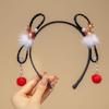 Estilo chinês Ano Novo acessórios para o cabelo meninas Hanfu festivo peruca de borla vermelha trança headband Bebê Ano Novo cocar