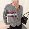 Cárdigan suéter de punto Fair Isle para mujer, nuevo estilo de otoño, casual y retro, suave y cómodo, top de punto con cuello redondo