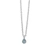 Collar de Plata de Ley S925 con Zirconia Azul en Forma de Lágrima para Mujer, Cadena para Clavícula de Lujo Ligero de Nicho de Alta Gama, Colgante de Moda al por Mayor