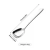 Cuchara de cabeza cuadrada y fondo plano hecha de acero inoxidable 304, elegante y atractiva, adecuada para uso doméstico, linda cuchara para helado y postres