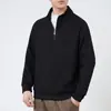 Sudadera de hombre con media cremallera y cuello alto, estilo primavera y otoño, color liso, chaqueta casual holgada, top de manga larga, nuevo modelo otoño 2026
