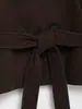 25 Abrigo de Lana Casual Holgado de Doble Botonadura con Cuello Alto y Cinturón Integrado para Mujer, Estilo Nuevo de Invierno Europeo y Americano