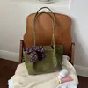 Bolso tote de seda con patrón tejido de moda estilo coreano para mujer, nuevo y versátil de gran capacidad 2026 para ir al trabajo, de hombro y axila